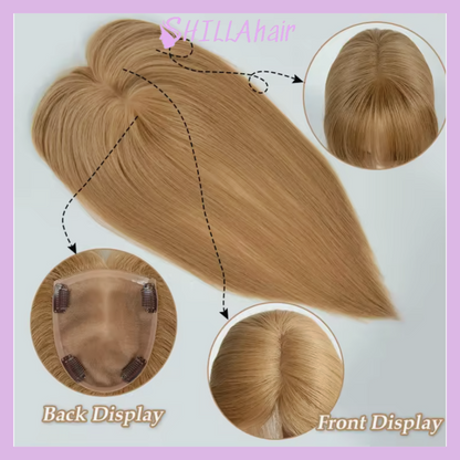 Dark Blonde Mono Base Human Hair Toppers