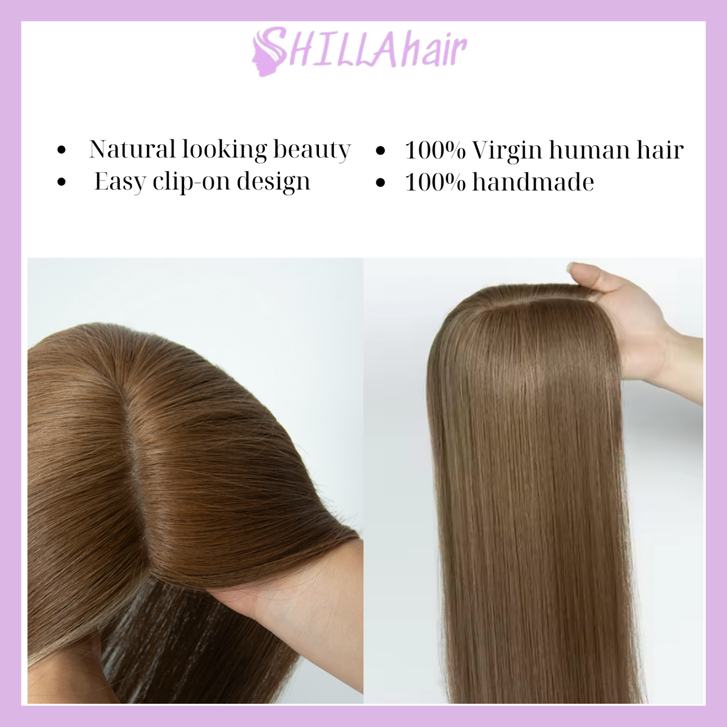 Silk Base Clip In Human Hair Topper For Women