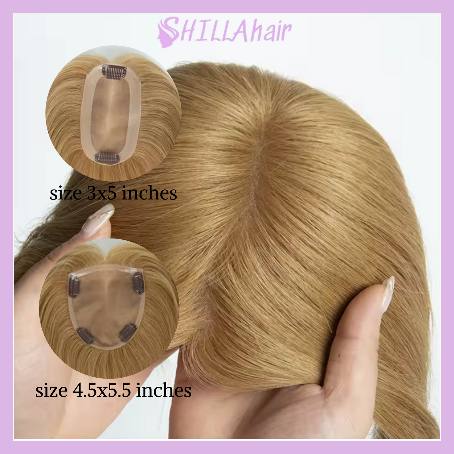 Dark Blonde Mono Base Human Hair Toppers