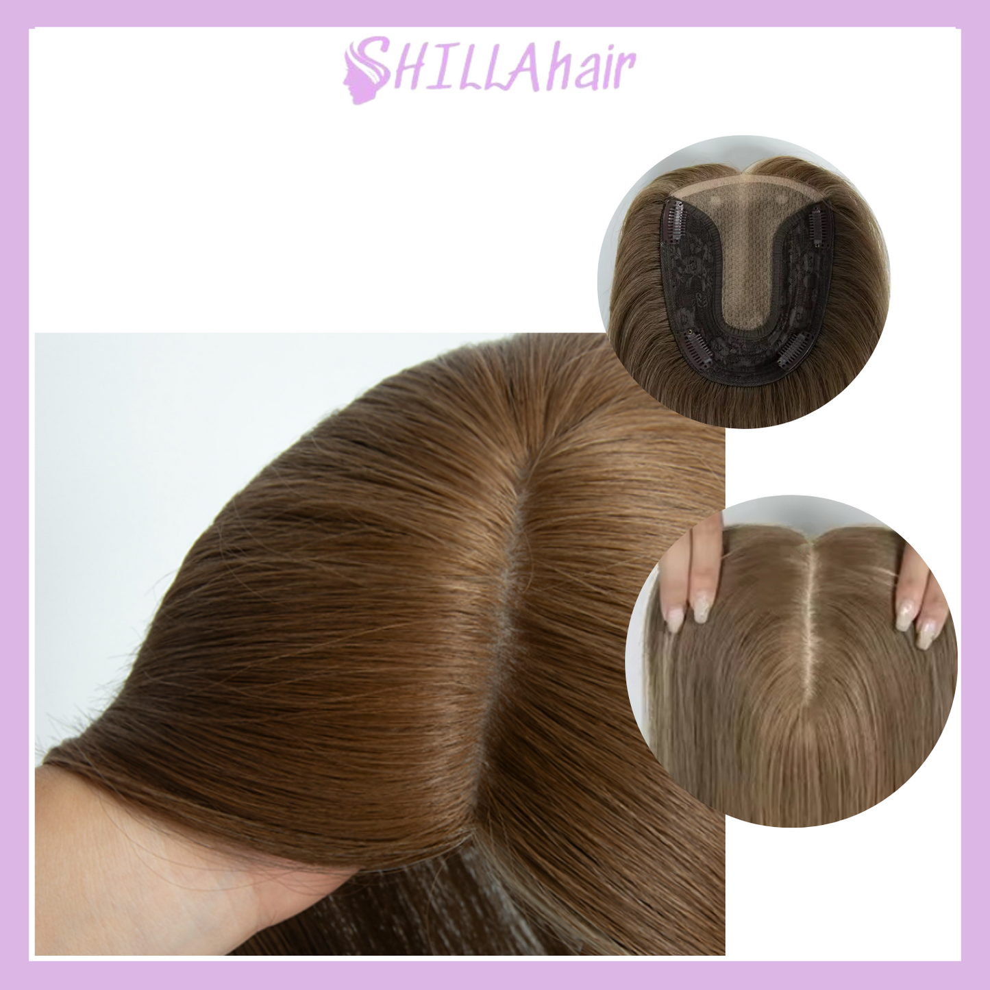 Silk Base Clip In Human Hair Topper For Women