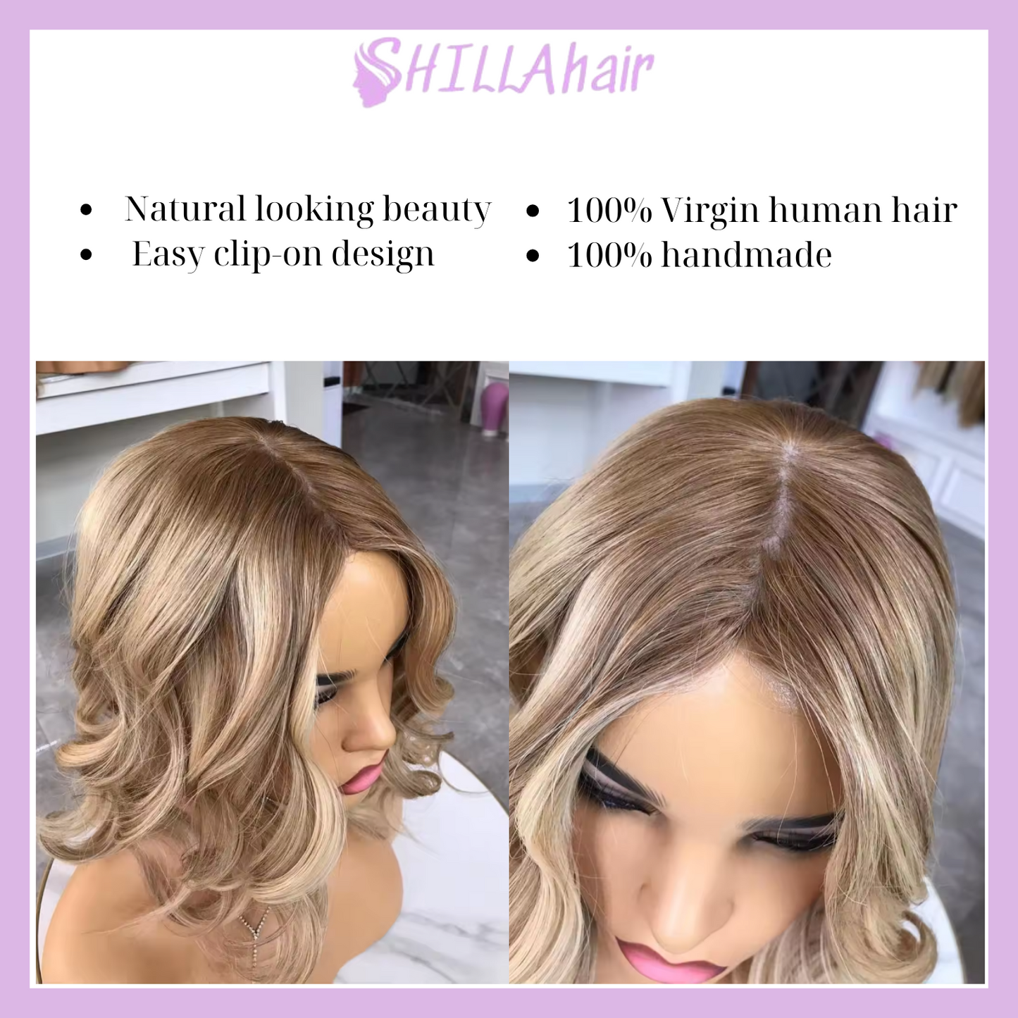 Balayage Ash Blonde Colors Luxury Human Hair Toppers