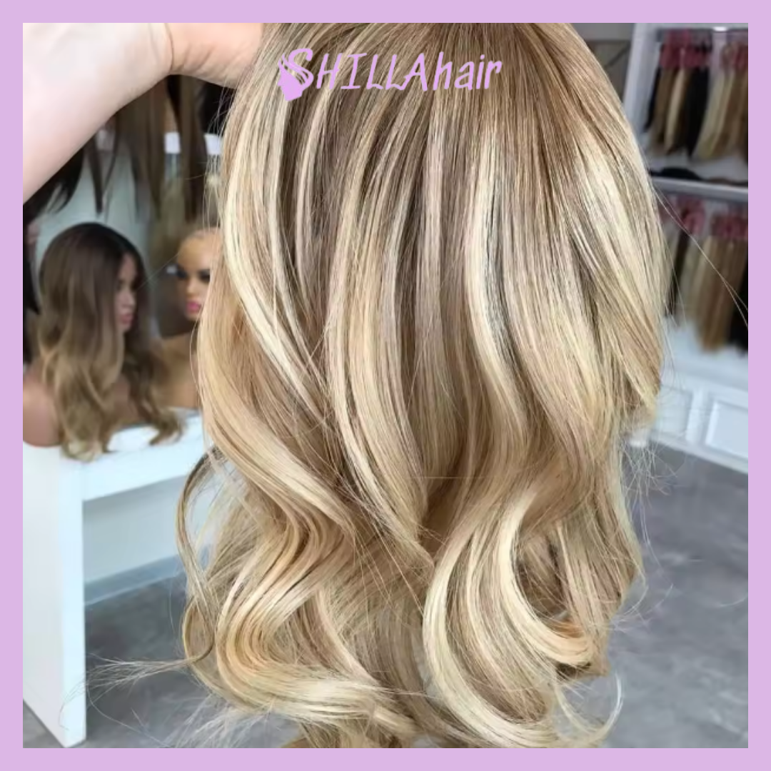 Luxury European Human Hair Mono Base Balayage Colors Topper